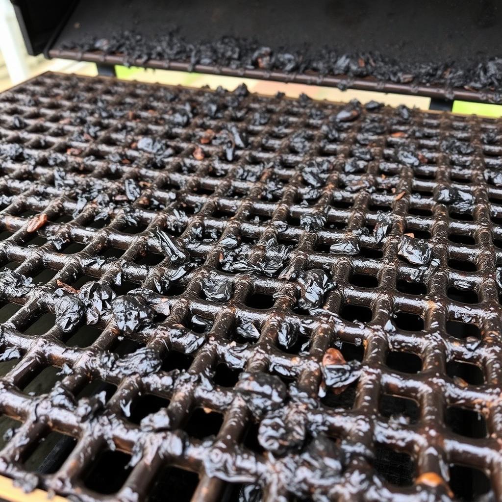 Cast iron grates before cleaning